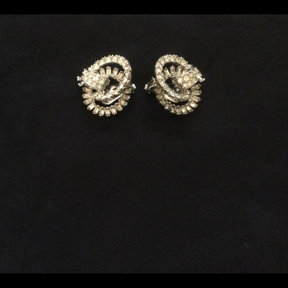 Rhinestone clip errings